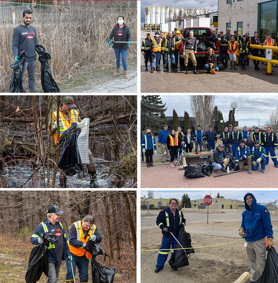 Dow Canada in action, participating in a clean-up event