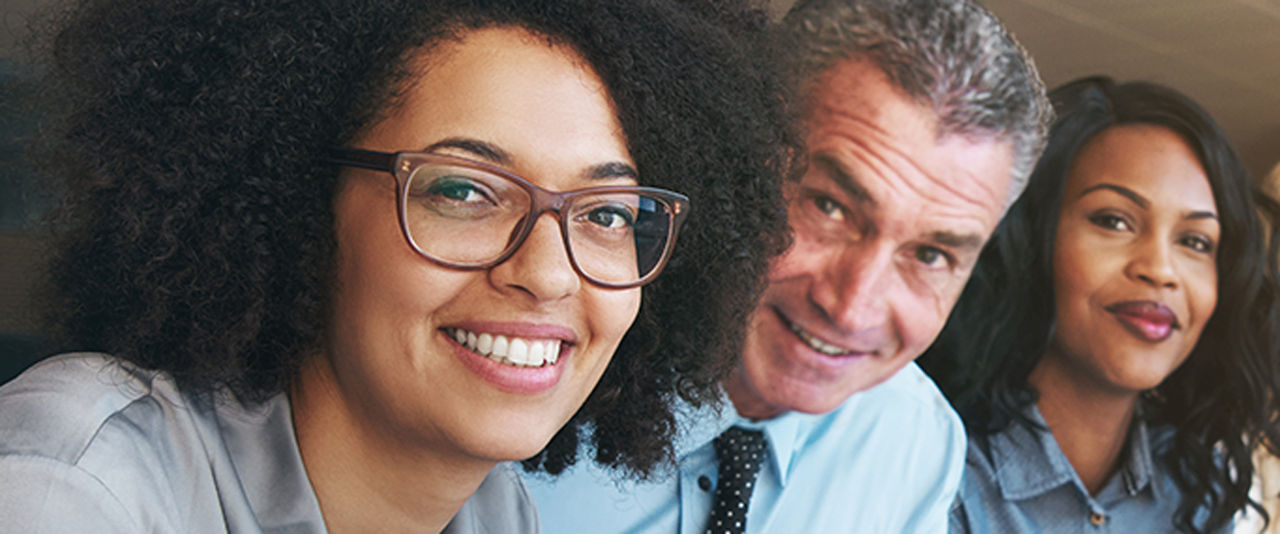 smiling coworkers